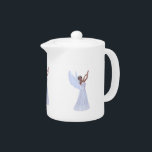 Angel in Blue Teapot<br><div class="desc">This design features a beautiful dark-skinned Angel in a flowing blue dress. Feel free to add your own words/pictures/background color via Zazzle's great customization tools! This design was created by, and used with permission of, http://www.outlawgraphics.com/</div>