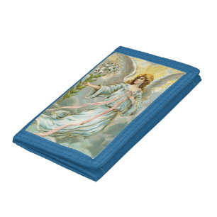 Angel In Blue Trifold Wallet