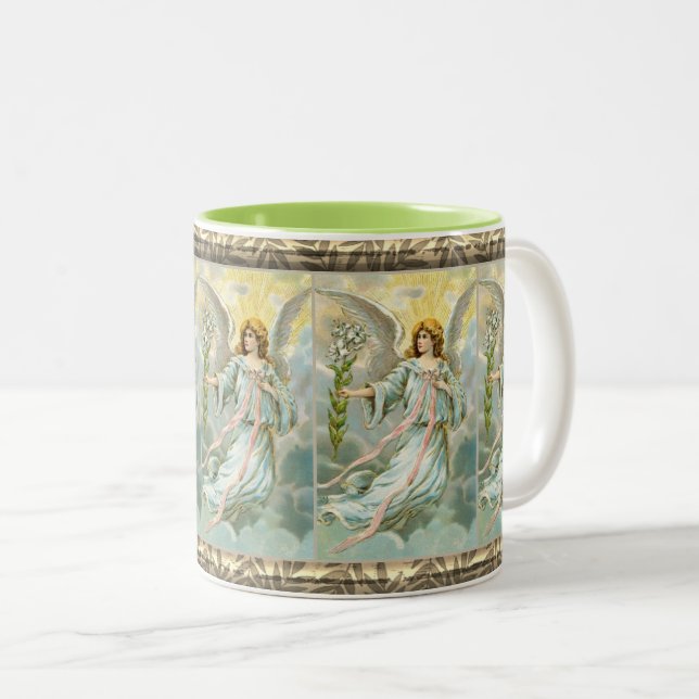 Angel In Blue Two-Tone Coffee Mug (Front Right)