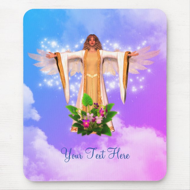 Angel In Clouds Personalized Mouse Pad (Front)