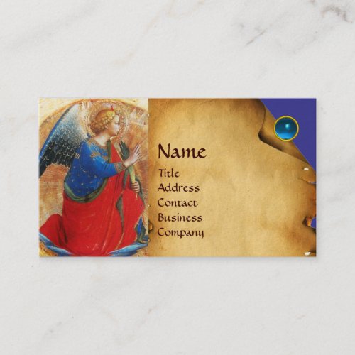 ANGEL IN GOLD RED AND BLUE BUSINESS CARD