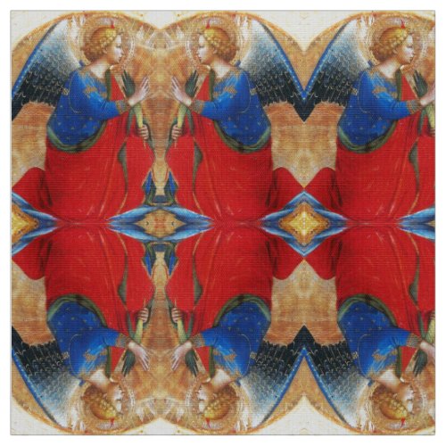 ANGEL IN GOLD RED AND BLUE FABRIC
