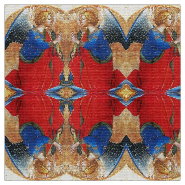 ANGEL IN GOLD RED AND BLUE FABRIC (Swatch)