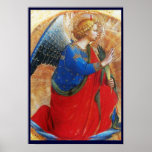 ANGEL IN GOLD RED AND BLUE POSTER<br><div class="desc">.Italian late medieval masterpiece from Fra Beato Angelico , Annunciation Angel Detail from Perugia Triptych  Italy , </div>