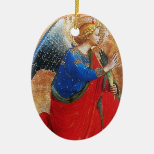 ANGEL IN GOLD RED AND BLUE Sapphire Gem stone Ceramic Ornament