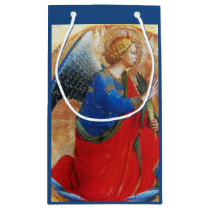 ANGEL IN GOLD RED AND BLUE SMALL GIFT BAG