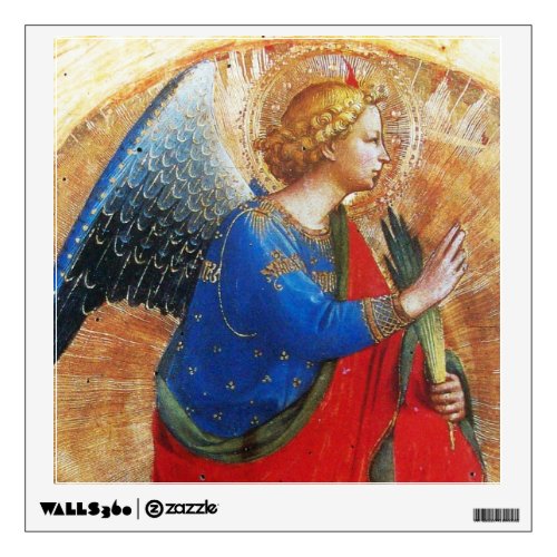 ANGEL IN GOLD RED AND BLUE WALL STICKER