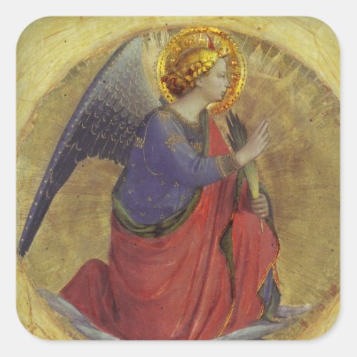 Angel in Gold Square Sticker