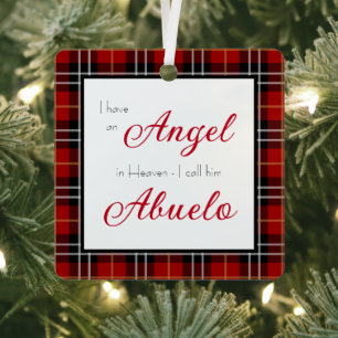 Angel in Heaven Abuelo Memorial Photo Metal Ornament