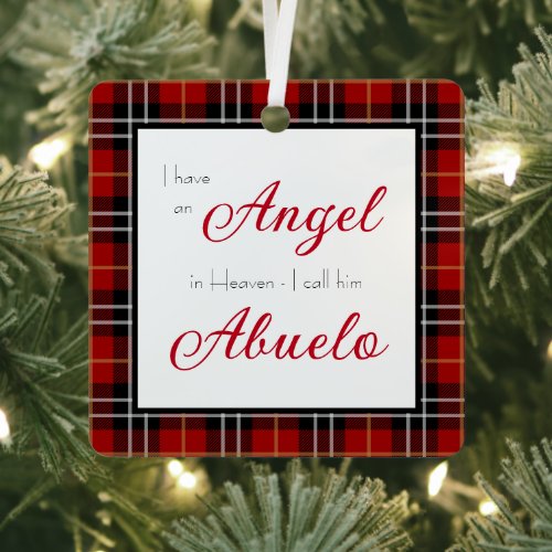 Angel in Heaven Abuelo Memorial Photo Metal Ornament