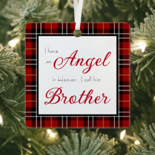 Angel in Heaven Brother Memorial Photo Metal Ornament