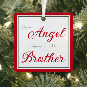 Angel in Heaven Brother Memorial Photo Metal Ornament