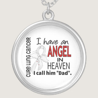 Angel In Heaven Dad Lung Cancer Silver Plated Necklace