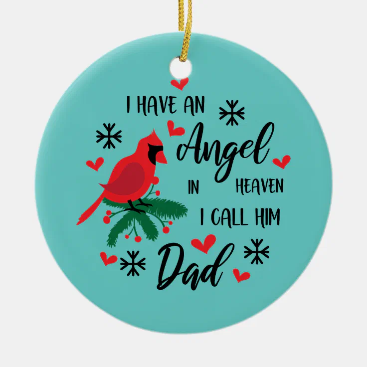 Details about   "Angel is Heaven called Dad" Memorial Glass Christmas Ornament 