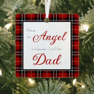 Angel in Heaven Dad Memorial Photo Metal Ornament