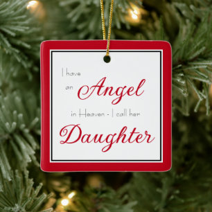Angel in Heaven Daughter Memorial Photo Ceramic Ornament