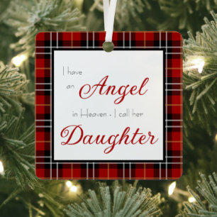 Angel in Heaven Daughter Memorial Photo Metal Ornament