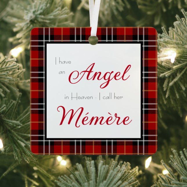 Angel in Heaven Mémère Memorial Photo Metal Ornament (Insitu)