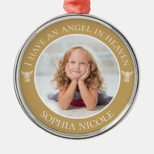 Angel in Heaven Memorial Photo Metal Ornament