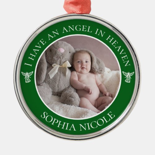 Angel in Heaven Memorial Photo Metal Ornament