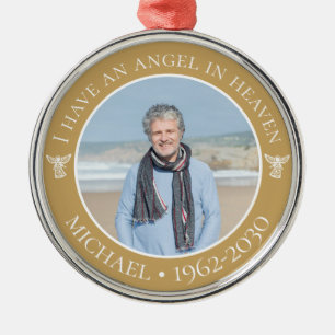 Angel in Heaven Memorial Photo Metal Ornament