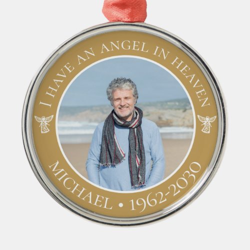 Angel in Heaven Memorial Photo Metal Ornament