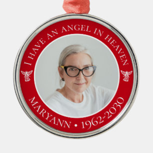 Angel in Heaven Memorial Photo Metal Ornament