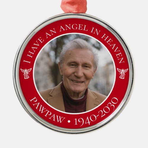 Angel in Heaven Pawpaw Memorial Photo Metal Ornament