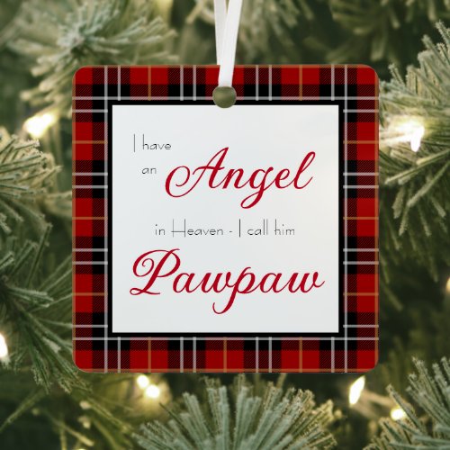 Angel in Heaven Pawpaw Memorial Photo Metal Ornament