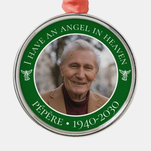 Angel in Heaven Ppre Memorial Photo Metal Ornament