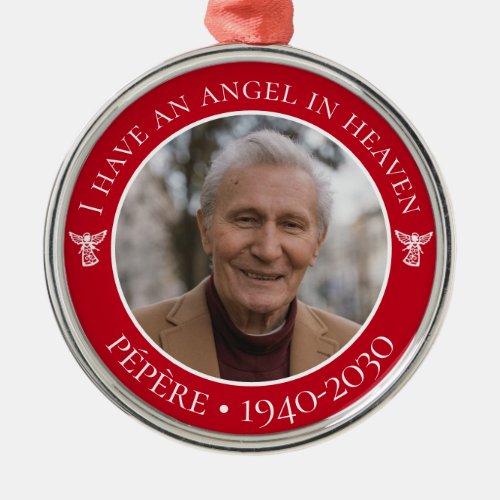 Angel in Heaven Ppre Memorial Photo Metal Ornament