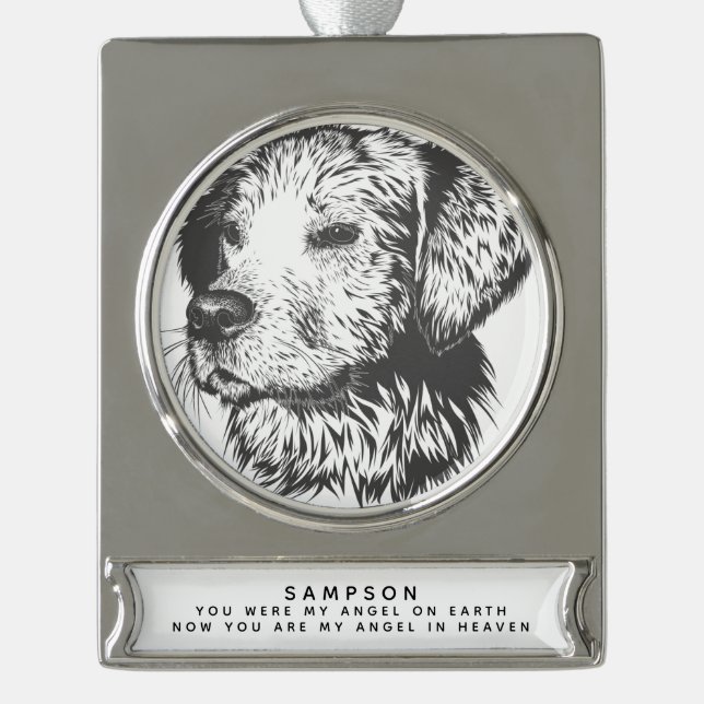 Angel in Heaven Personalized Pet Memorial Ornament (Front)