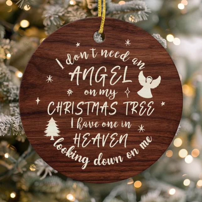 Angel in Heaven Photo Memorial Christmas Ceramic Ornament (Creator Uploaded)