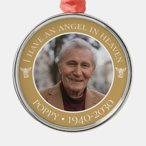 Angel in Heaven Poppy Memorial Photo Metal Ornament