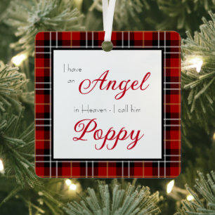 Angel in Heaven Poppy Memorial Photo Metal Ornament
