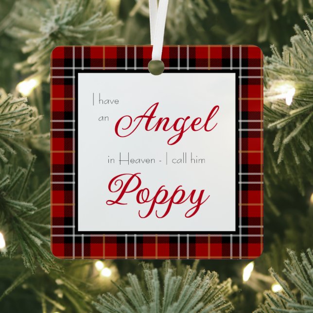 Angel in Heaven Poppy Memorial Photo Metal Ornament (Insitu)