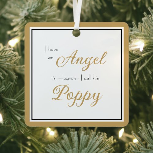 Angel in Heaven Poppy Memorial Photo Metal Ornament