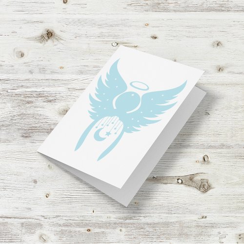 Angel In Light Blue Greeting Cards