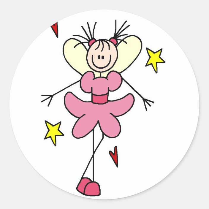 Angel In Pink Stick Figure Sticker | Zazzle.com