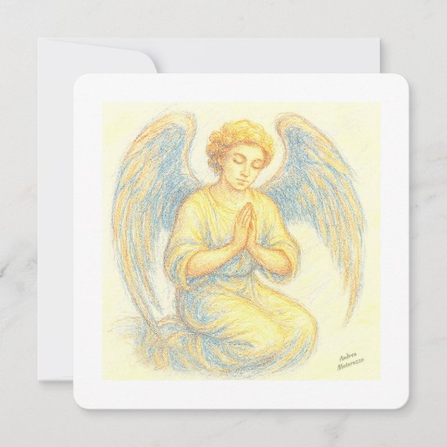 Angel in prayer Flat Holiday Card (Front)