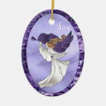 Angel In Purple Stained Glass Ceramic Ornament at Zazzle