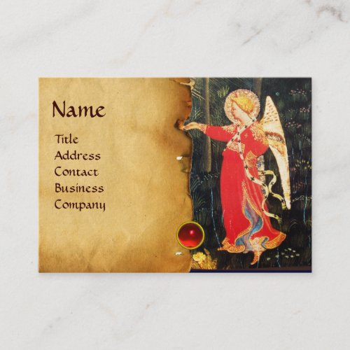 ANGEL IN RED AND GOLD BUSINESS CARD