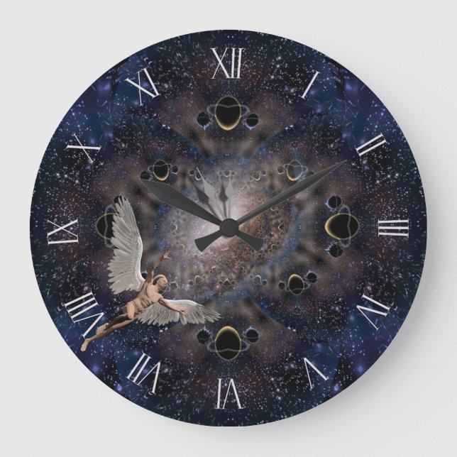 Angel in Space Large Clock (Front)