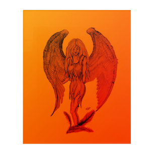 Angel in Tattoo Style Acrylic Print