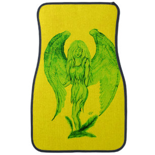 Angel in Tattoo Style Car Floor Mat