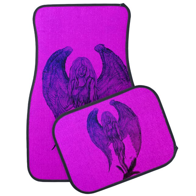 Angel in Tattoo Style Car Floor Mat (Set)