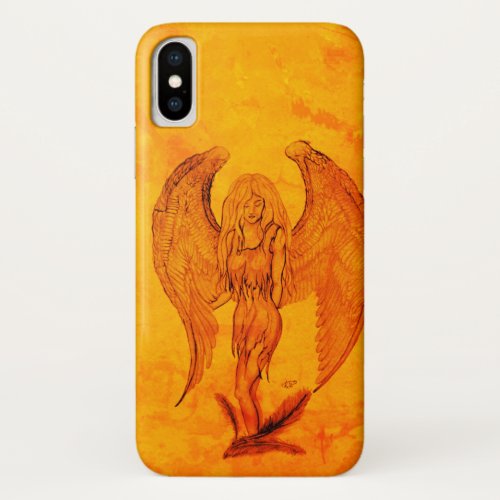 Angel in Tattoo Style iPhone XS Case