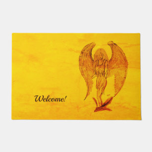 Angel in Tattoo Style Doormat