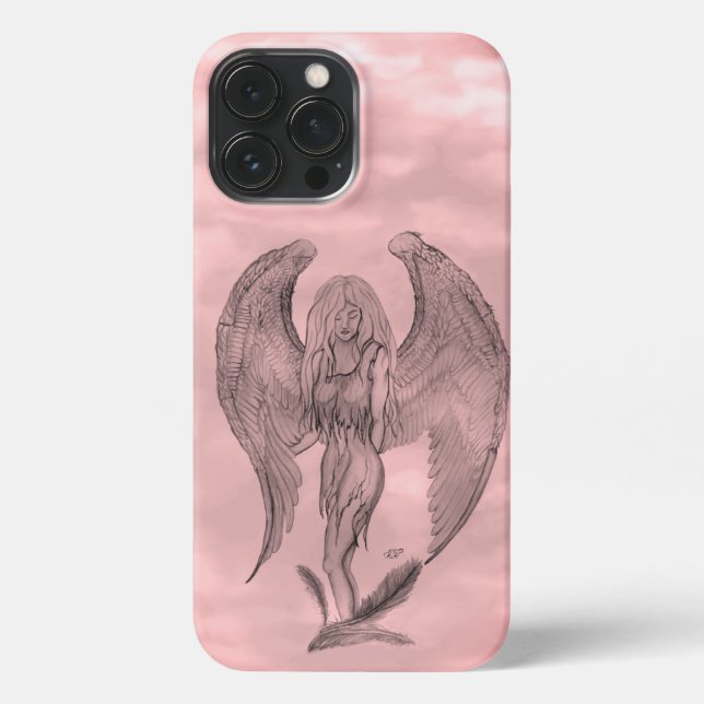 Angel in Tattoo Style iPhone Case (Back)