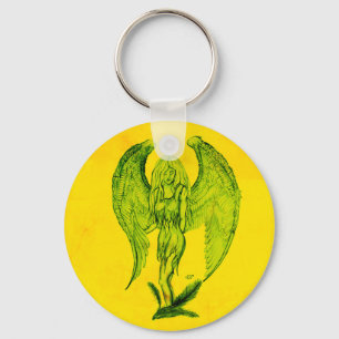 Angel in Tattoo Style Keychain